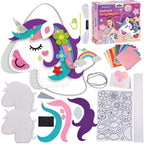 Unicorn Sling Bag Kit 2 in 1 DIY Sew and Foil Art for Kids 50+ Pieces (6+ Years)