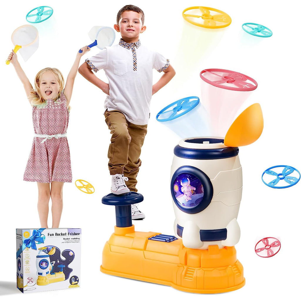 Fun Rocket Frisbee Rocket Modeling Toy with Flying Discs (3+ Years)