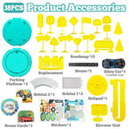 Tire Railcar Scene Formula Car (38 Piece) Track Playset for Kids (3+ Years)