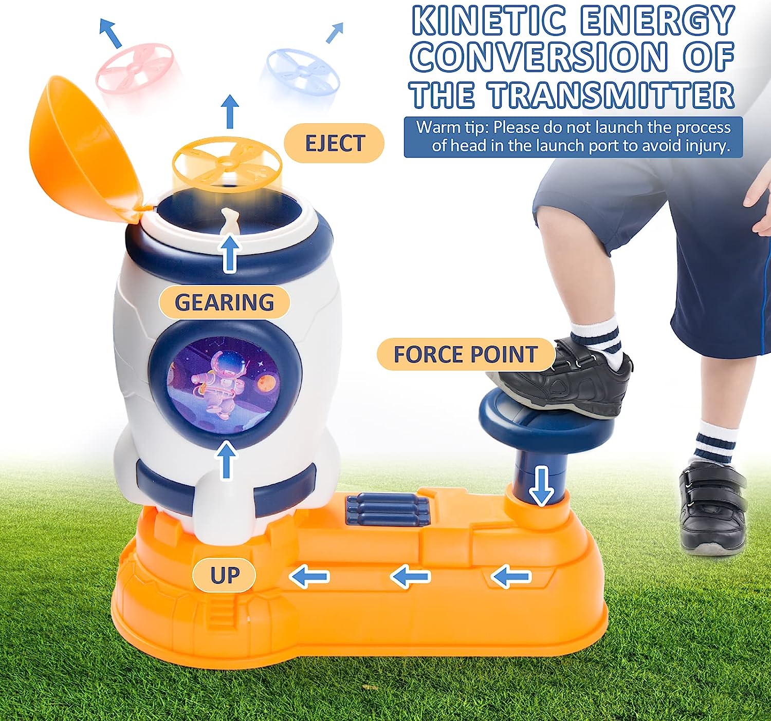 Fun Rocket Frisbee Rocket Modeling Toy with Flying Discs (3+ Years)