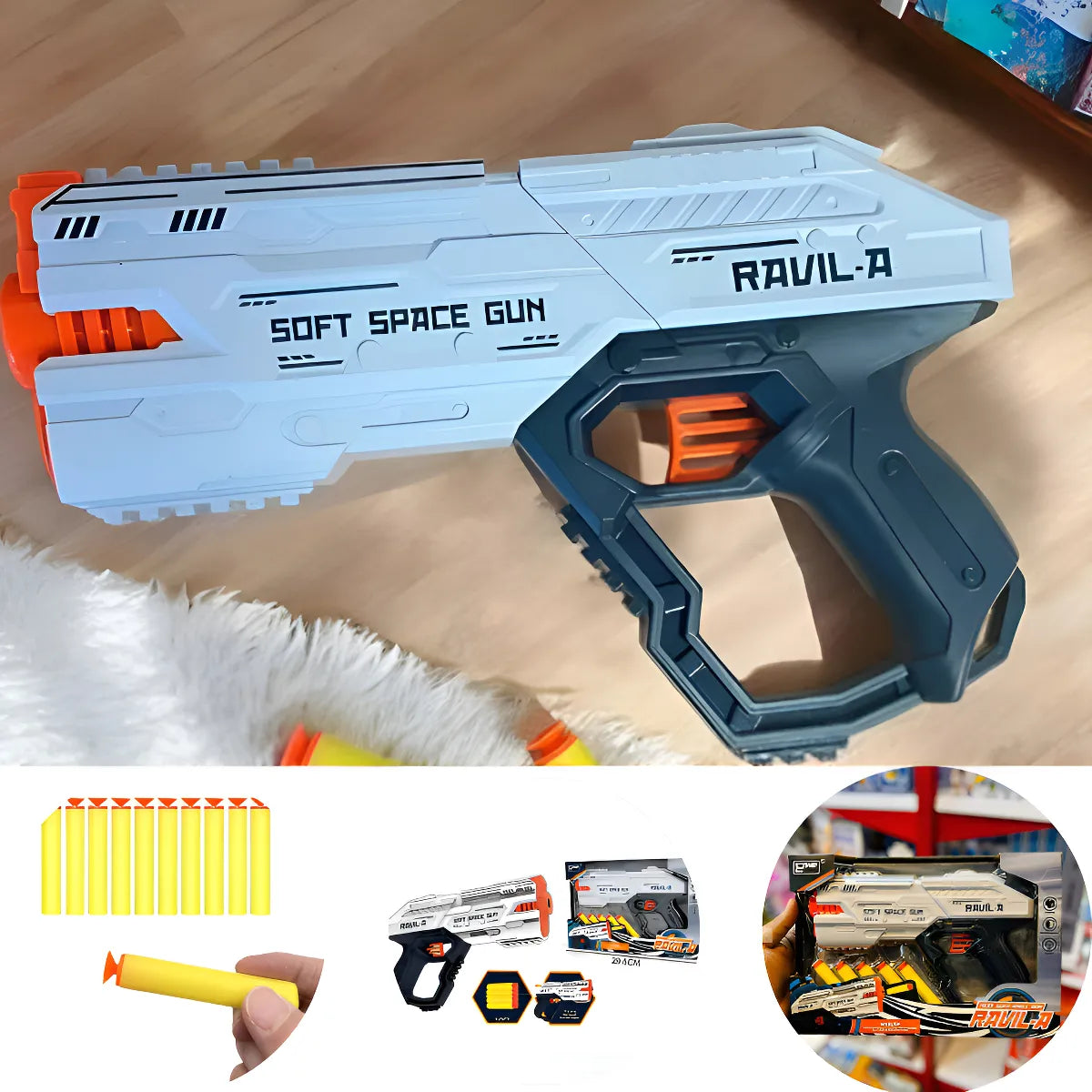 RAVIL-A Soft Space Gun with Transparent Shooting Glasses for Kids (6+ Years)