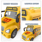 School Bus Van Toy for Kids with Music Flashlights 360° Rotation Bump & Go (3+ Years)