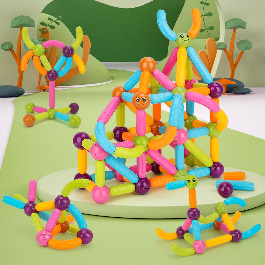 Magnetic Building Sticks 28 & 48 PCS Educational Blocks for Kids (3+ Years)