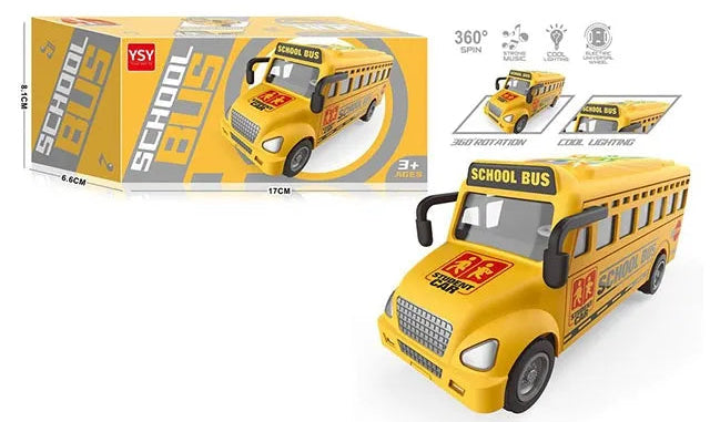 School Bus Van Toy for Kids with Music Flashlights 360° Rotation Bump & Go (3+ Years)