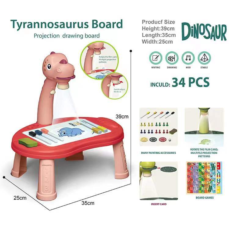 Dinosaur Projection Drawing Board with 34 Pcs (3+ Years)