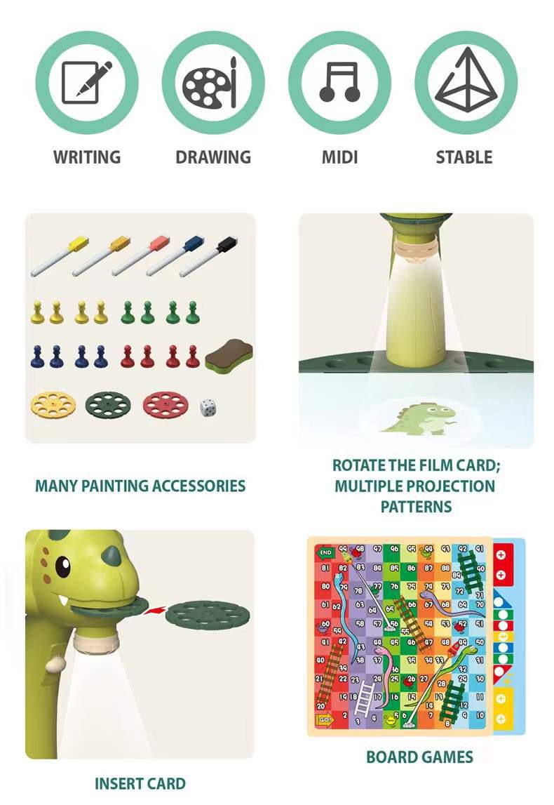 Dinosaur Projection Drawing Board with 34 Pcs (3+ Years)