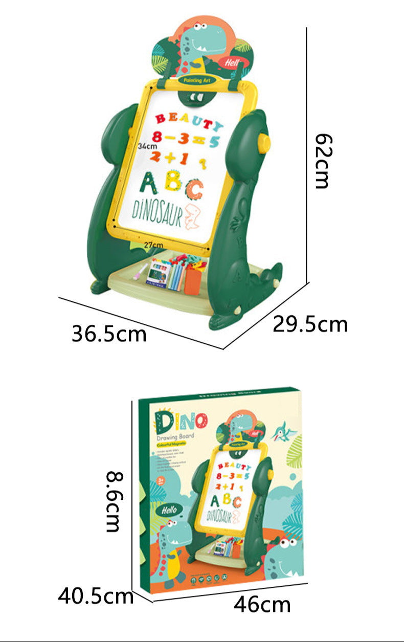 Dino Colorful Magnetic Educational & Drawing Two-Sided Board for Kids (3+ Years)