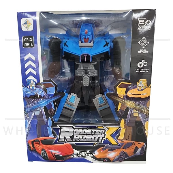 Rooster Robot X Transformer Car-to-Robot Toy 2-in-1 Action Figure with Cool Styling for Kids (3+ Years)