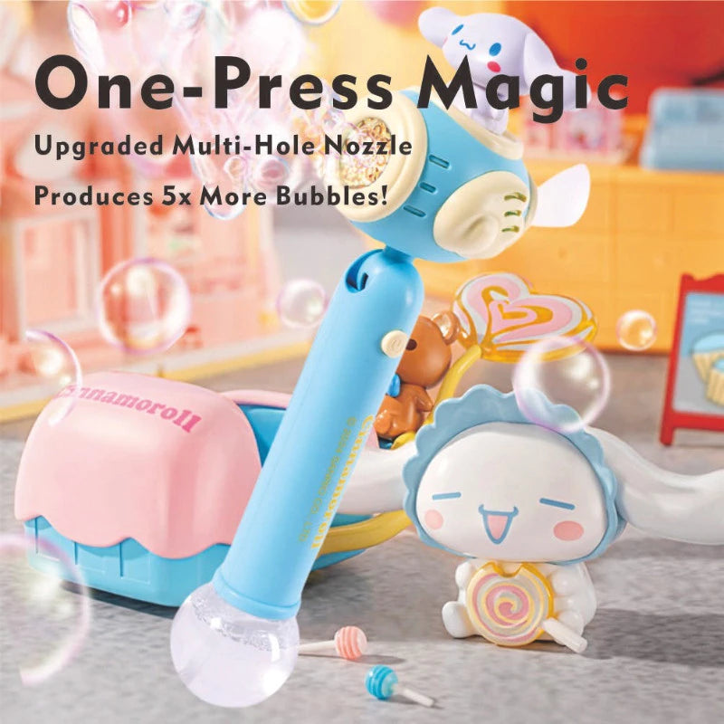 2 in 1 Bubble Stick and Fan Toy with Music Light 180° Rotation for Kids (3+ Years)