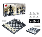 Premium 2-in-1 Chess & Checkers Magnetic Travel Folding Set for Kids & Adults (3+ Years)