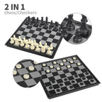 Premium 2-in-1 Chess & Checkers Magnetic Travel Folding Set for Kids & Adults (3+ Years)