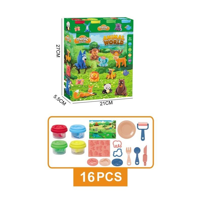 Magic Dough Animal World Dough Set Multicolor Clay Molds Tools (3+ Years)