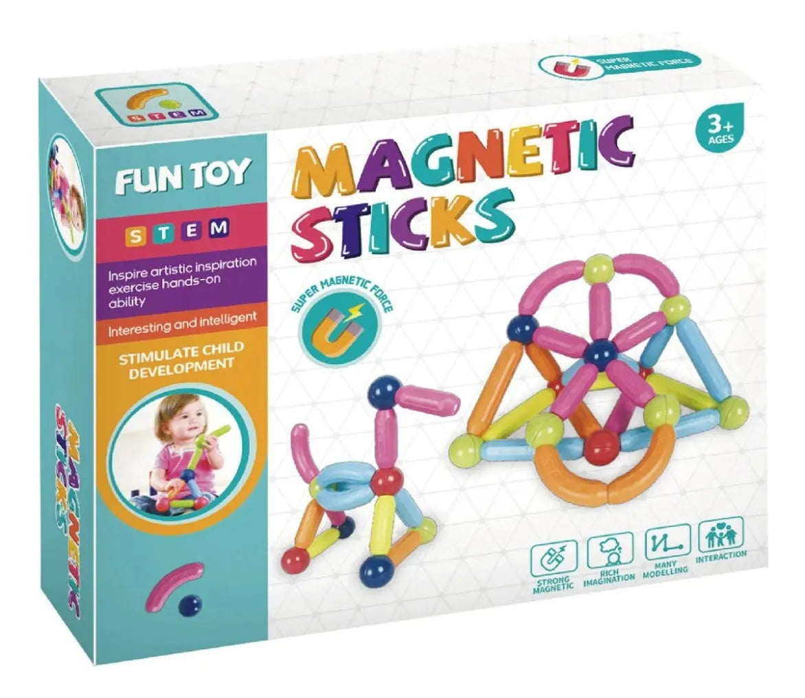 Magnetic Building Sticks 28 & 48 PCS Educational Blocks for Kids (3+ Years)