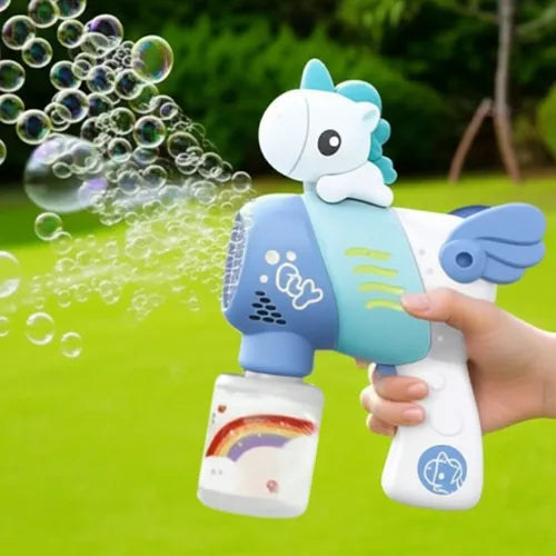 Unicorn Bubble Gun 10 Hole Automatic Bubble Shooter Toy for Kids (3+ Years)
