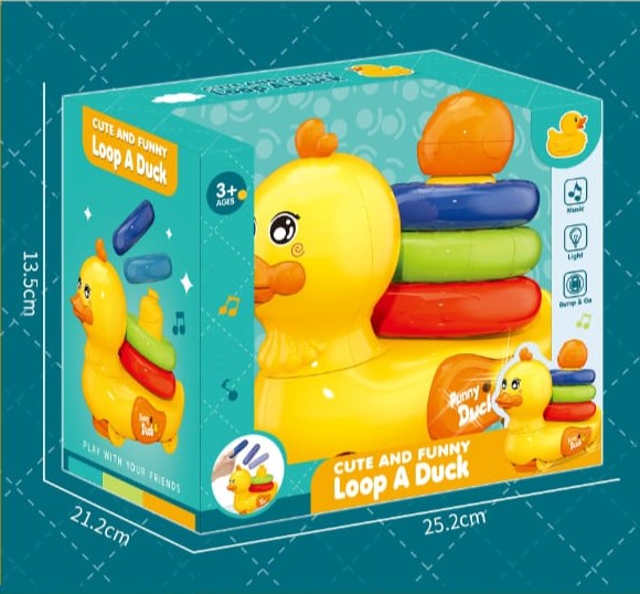 Loop a Duck with Lights, Music & Bump-and-Go Action Funny Musical Duck Toy (3+ Years)