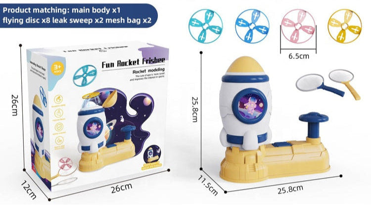 Fun Rocket Frisbee Rocket Modeling Toy with Flying Discs (3+ Years)