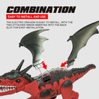 Simulation Electric Dinosaur Fiery Dragon Toy with Lights, Sound & Moving Wings (3+ Years)