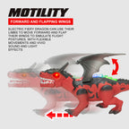 Simulation Electric Dinosaur Fiery Dragon Toy with Lights, Sound & Moving Wings (3+ Years)