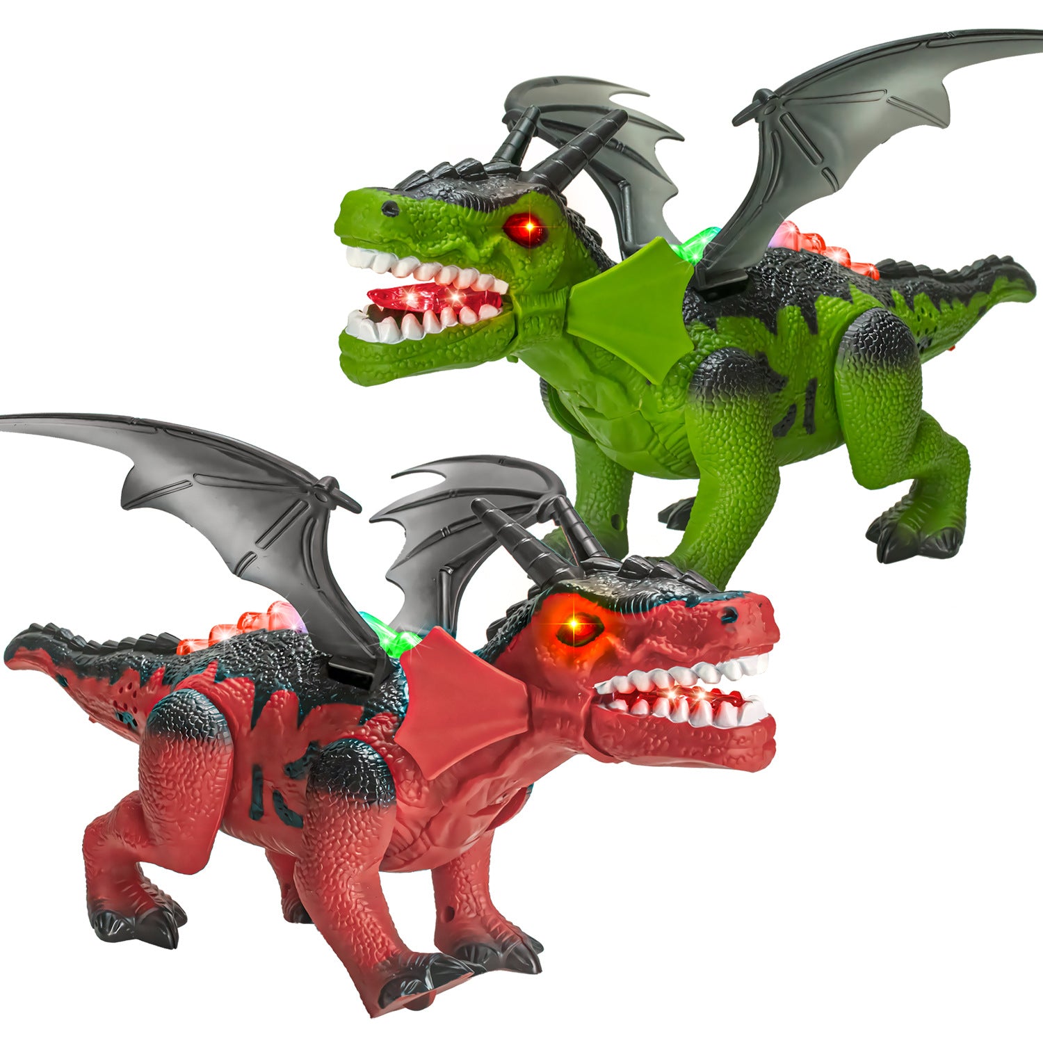 Simulation Electric Dinosaur Fiery Dragon Toy with Lights, Sound & Moving Wings (3+ Years)