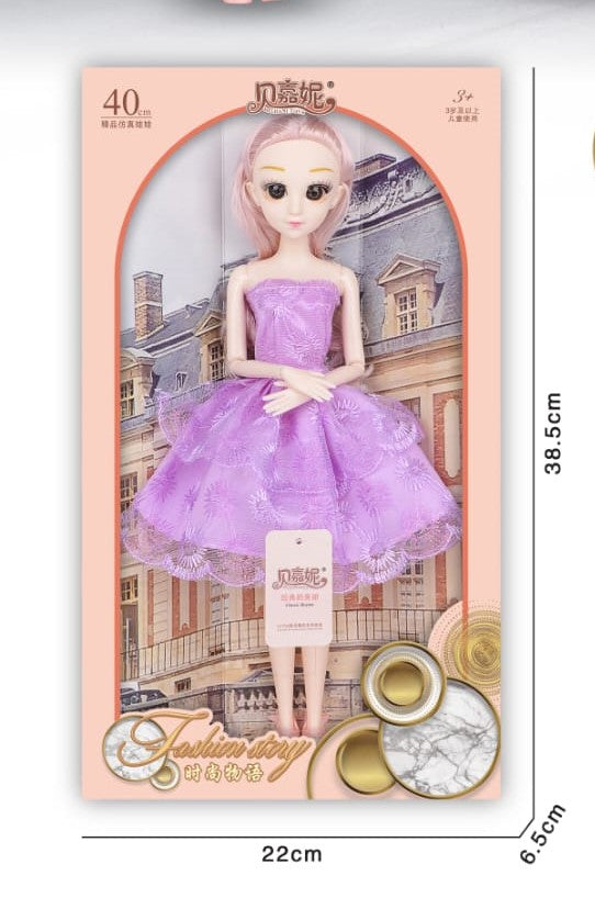 15.7-Inch Fashion Story Princess Doll with Sparkling Dress & Soft Hair for Girls (3 + Years)