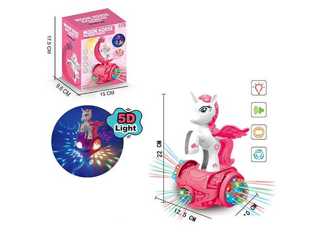 Electric Unicorn Car Toy 360° Rotating Musical Dancing with 5D Lights & Sound (3+ Years)