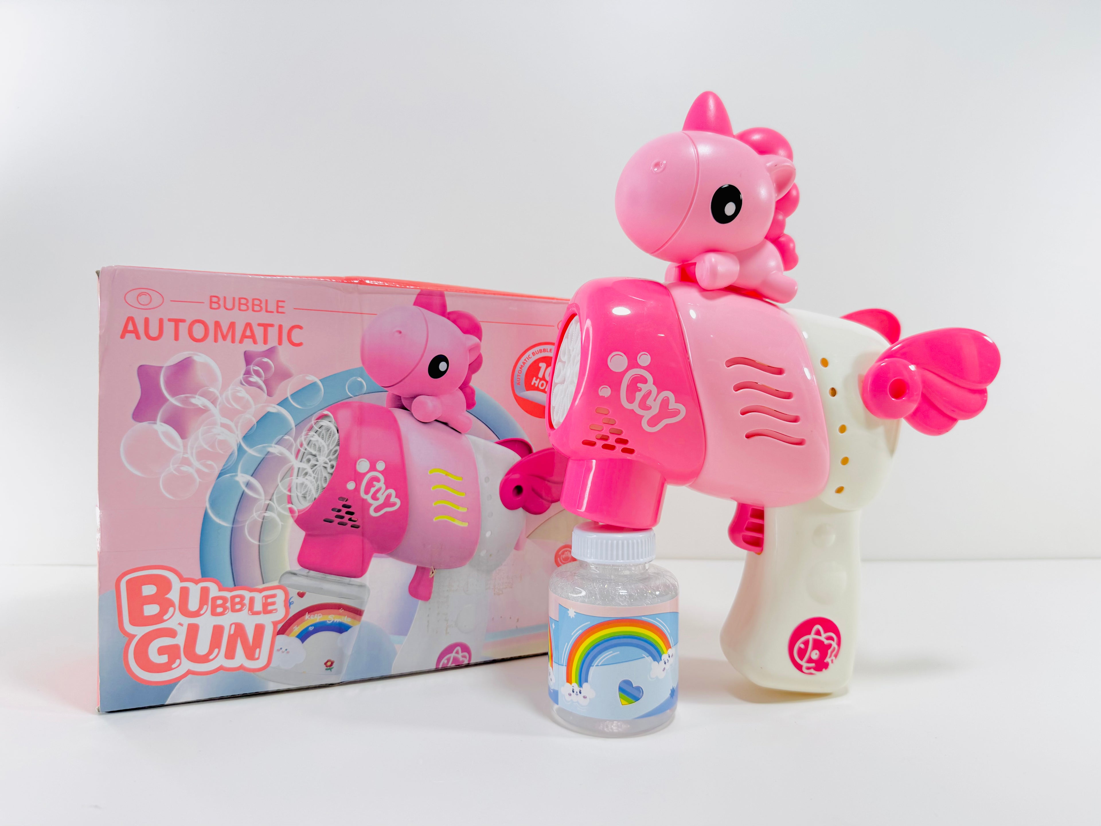 Unicorn Bubble Gun 10 Hole Automatic Bubble Shooter Toy for Kids (3+ Years)