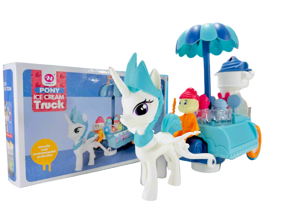 Pony Ice Cream Truck Toy with Lights & Music for Kids (3+ Years)