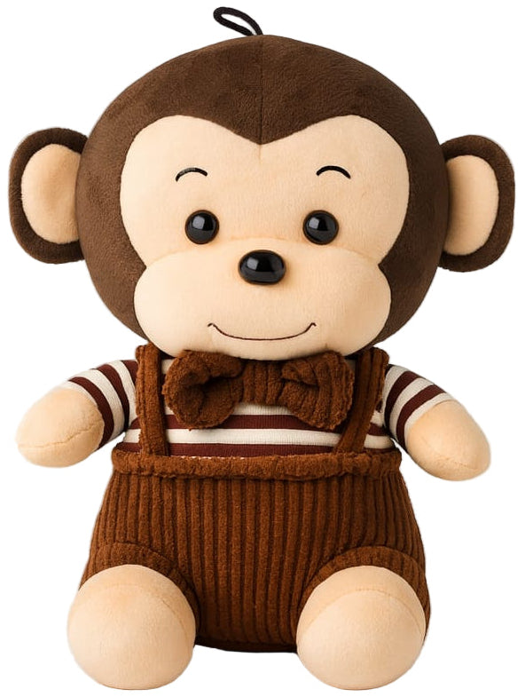 Premium Charming Baby Monkey in Brown Outfit Soft Plush Toy (1 + Year)