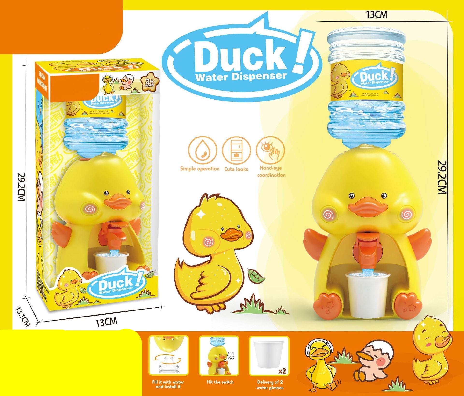 Simulation Duck Water Dispenser Toy for Kids (3+ Years)