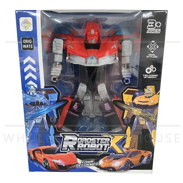 Rooster Robot X Transformer Car-to-Robot Toy 2-in-1 Action Figure with Cool Styling for Kids (3+ Years)