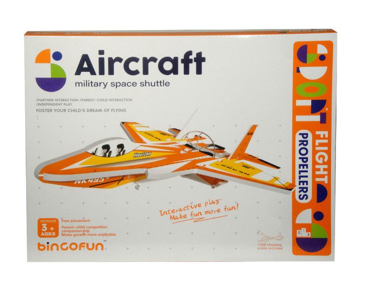 DIY Aircraft Military Space Shuttle Electric Foam Glider with Lights and Propeller for Kids (3+ Years)