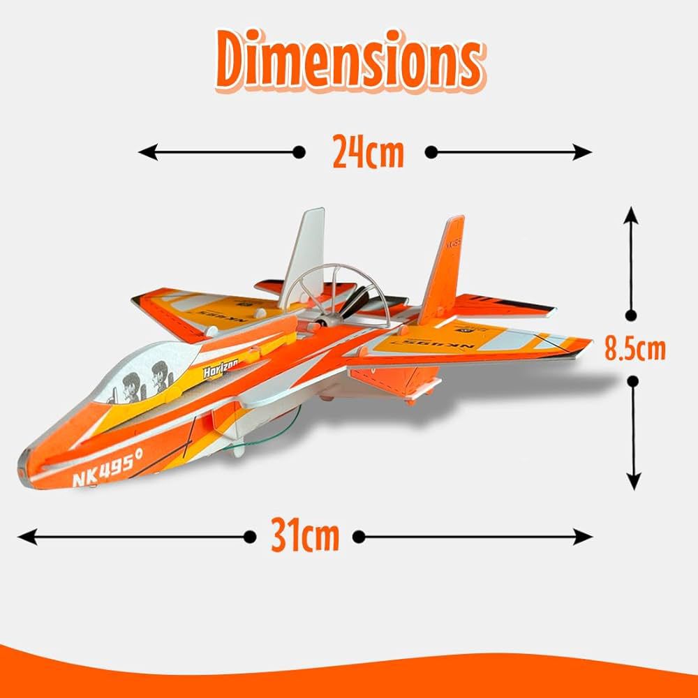 DIY Aircraft Military Space Shuttle Electric Foam Glider with Lights and Propeller for Kids (3+ Years)