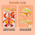 DIY Aircraft Military Space Shuttle Electric Foam Glider with Lights and Propeller for Kids (3+ Years)