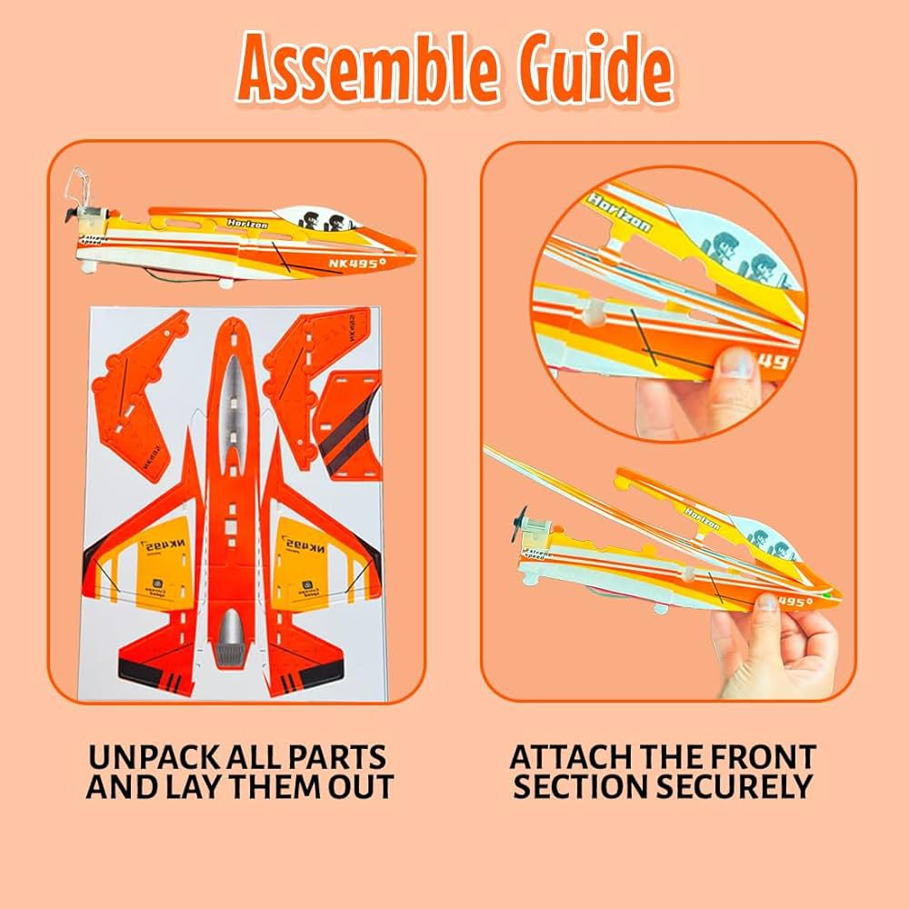 DIY Aircraft Military Space Shuttle Electric Foam Glider with Lights and Propeller for Kids (3+ Years)