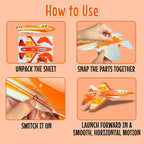 DIY Aircraft Military Space Shuttle Electric Foam Glider with Lights and Propeller for Kids (3+ Years)