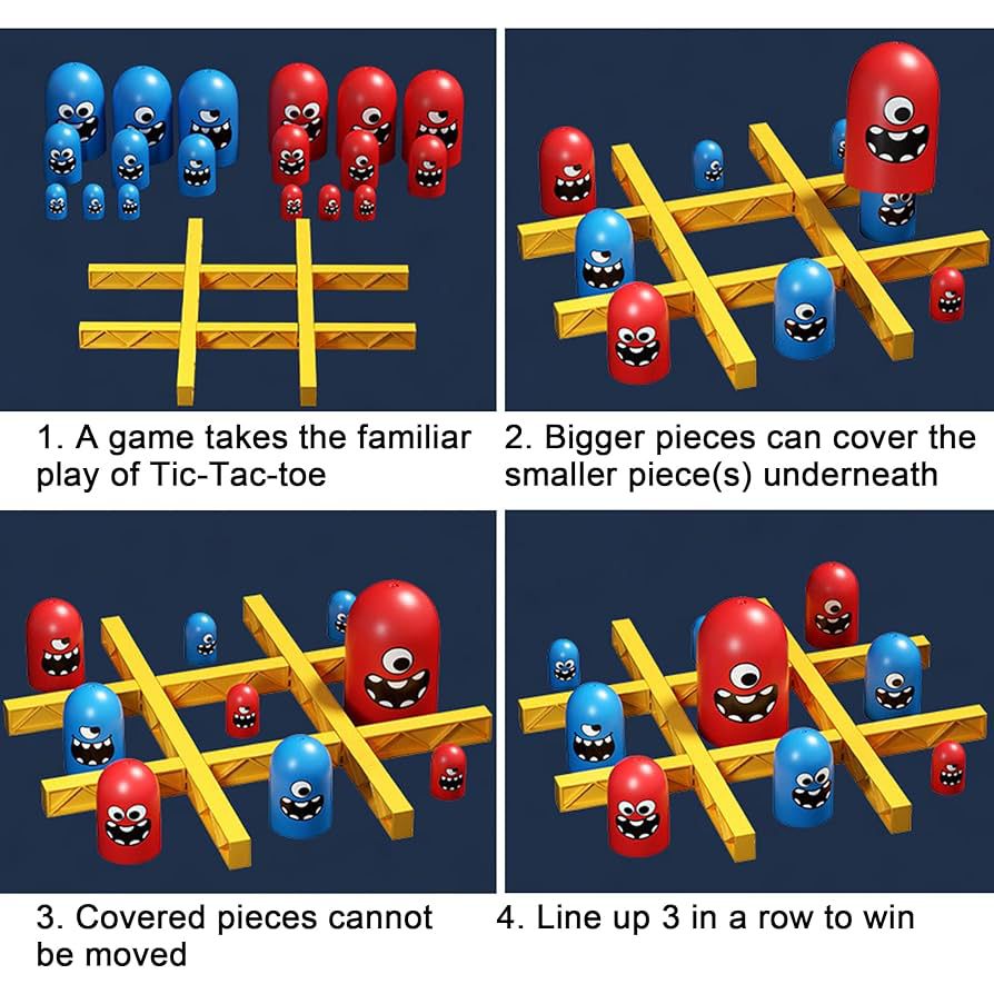 Gobble Tic Tac Toe Strategy Board Game for Kids (3+ Years)