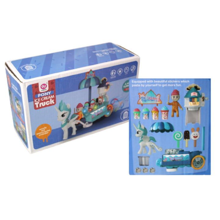 Pony Ice Cream Truck Toy with Lights & Music for Kids (3+ Years)