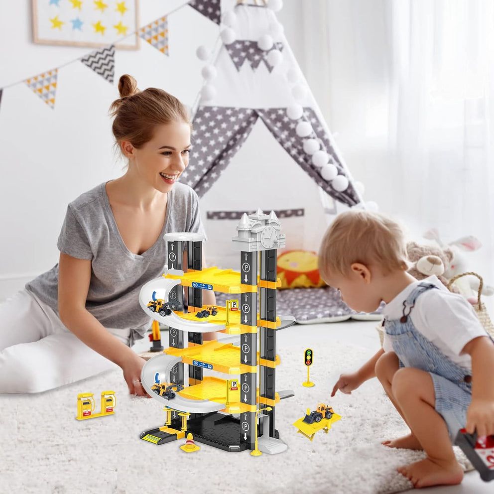 DIY Puzzle Engineering Parking Lot Playset (45 PCS) for Kids (3+ Years)