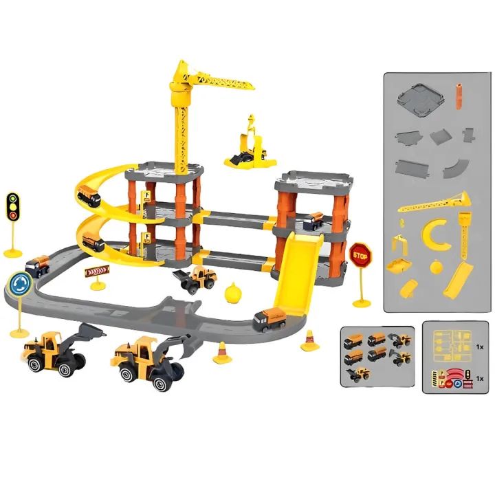 DIY Puzzle Engineering Parking Lot Playset (45 PCS) for Kids (3+ Years)