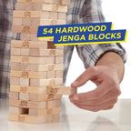 Classic Jenga Genuine Hardwood Block Game for Kids & Adults (6+ Years) Pull, Stack & Crash Fun