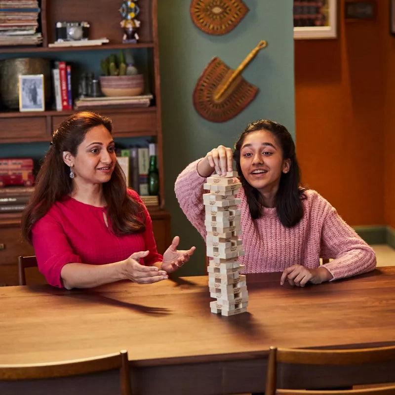 Classic Jenga Genuine Hardwood Block Game for Kids & Adults (6+ Years) Pull, Stack & Crash Fun