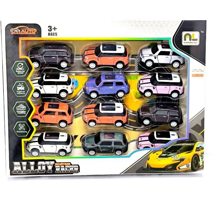 12-Piece Diecast Alloy Car Racer Set for Kids (3+ Years)