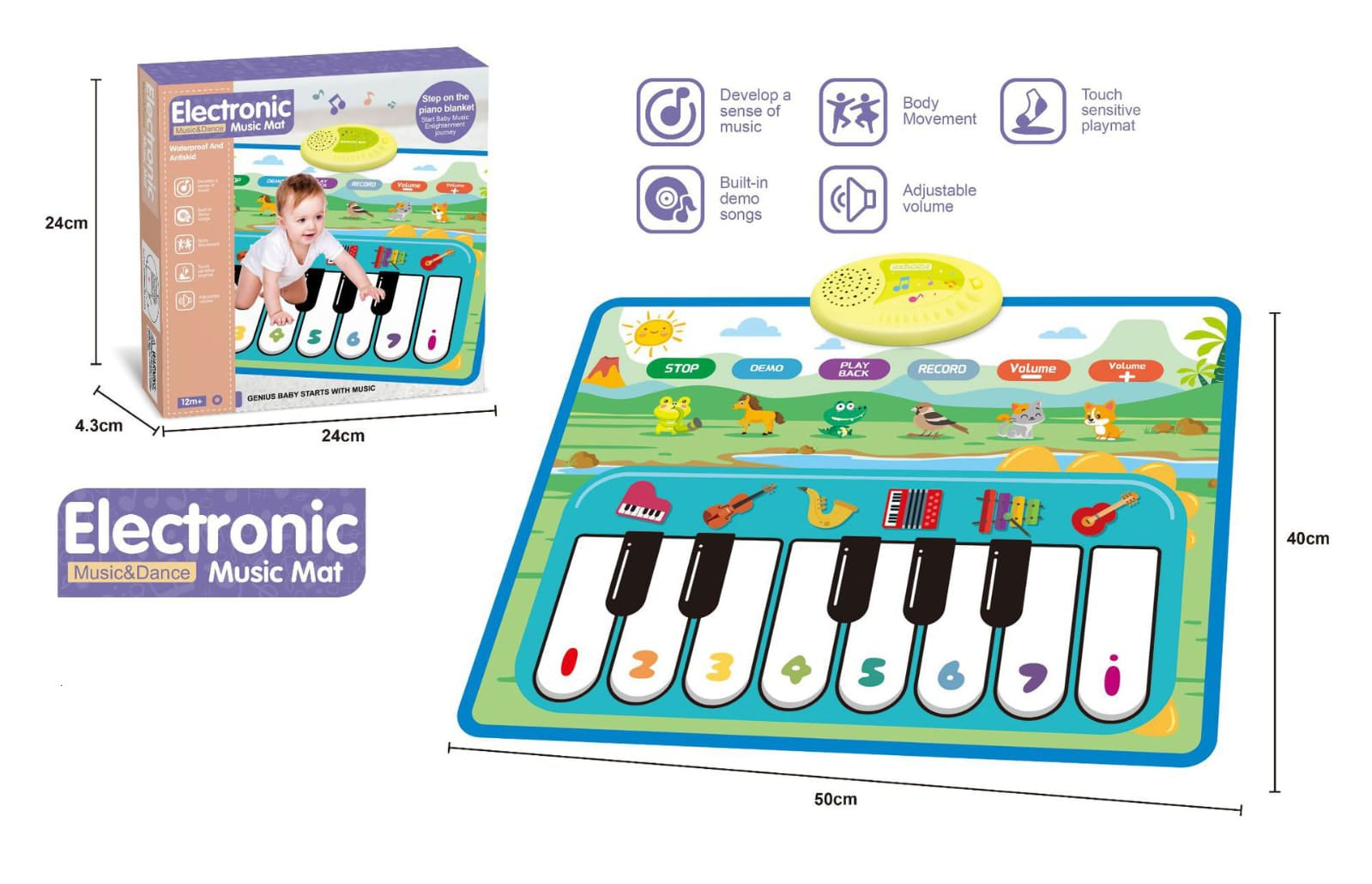 Premium Electronic Music, Dance & Learning functions Mat for Kids (18+ Months)