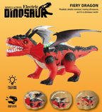 Simulation Electric Dinosaur Fiery Dragon Toy with Lights, Sound & Moving Wings (3+ Years)