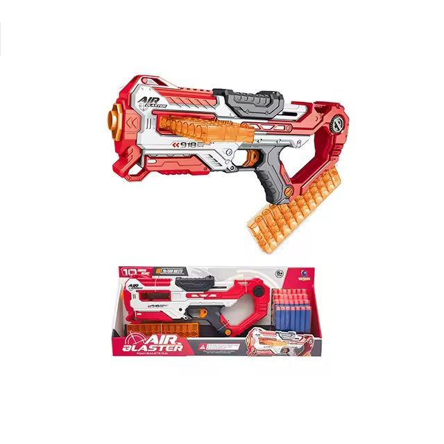 Air Blaster 918 Shooting Game Gun with 28 Foam Bullets & Dual Magazines 10m Range (6+ Years)