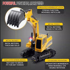 Die-Cast Metal 6-Channel RC Excavator (1:24 Scale Komatsu PC200-8) (6+ Years)