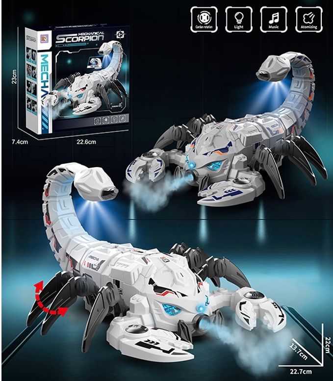 Mechanical Scorpion Robot Toy with Lights, Music & Atomizing Smoke (3+ Years)