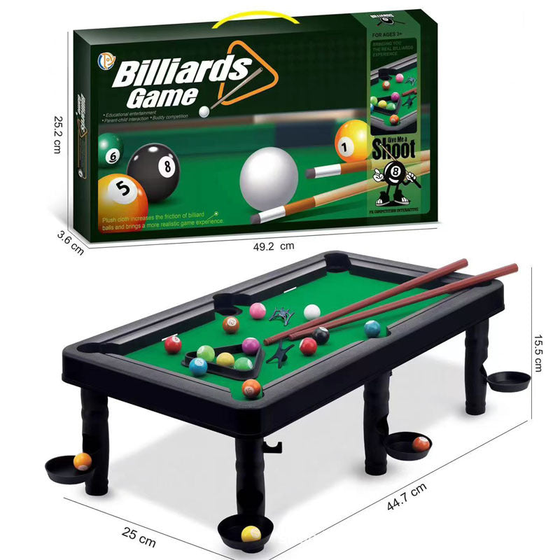 Realistic Mini Billiards Game Table with Cues & Balls for Kids (3+ Years)