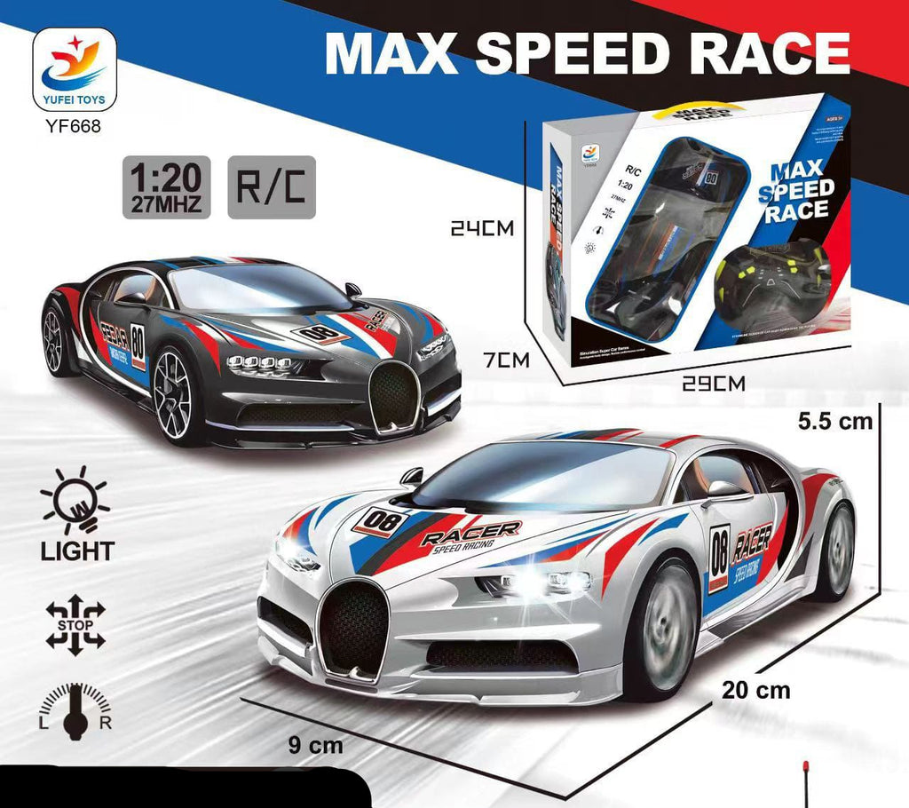 Max Speed Race RC Car for Kids (3+ Years)