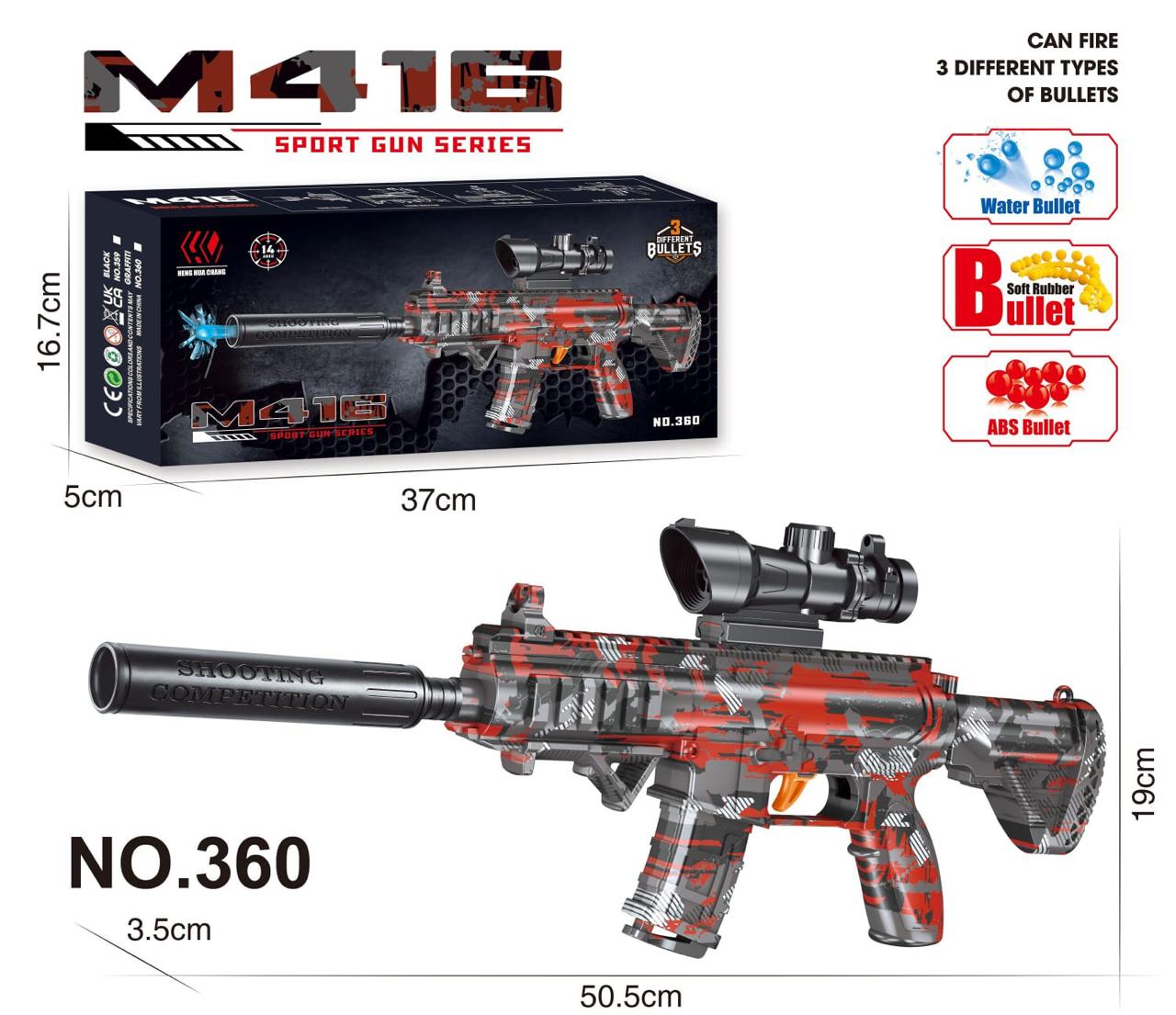 M416 Sport Gun Toy With Silencer & Telescope for Kids (14+ Years)
